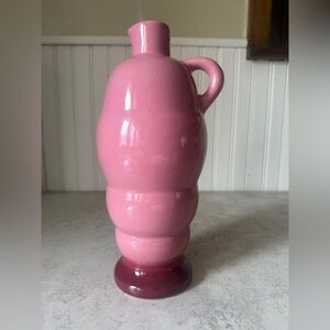 Vintage Mohawk R-4 Pink Art Deco 10” Ceramic Vase Decanter Jug Liqueur Bottle
